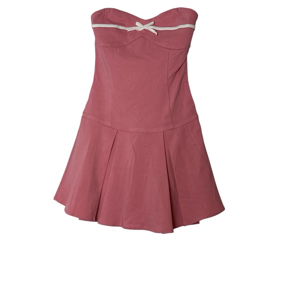 American Threads Mini Dress Women's Small Pink Stretch‎ Romantic Coquette New